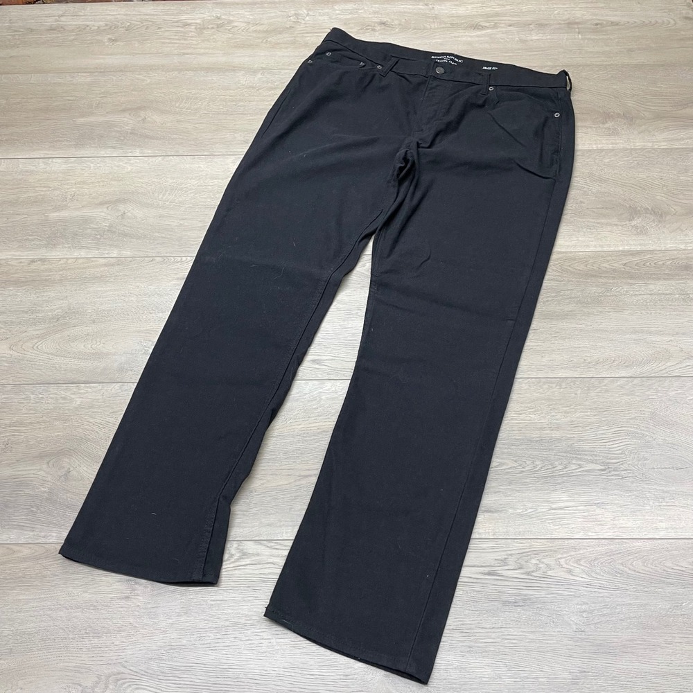 Banana Republic Travel Jean Mens 38x32 Black Slim Fit Brushed Pants 514659